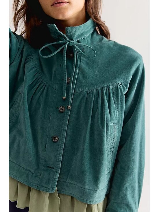 Free People Jackets & Blazers - Free People Novina Velvet Jacket Boho Chic Ethereal Utility Vintage Womens S